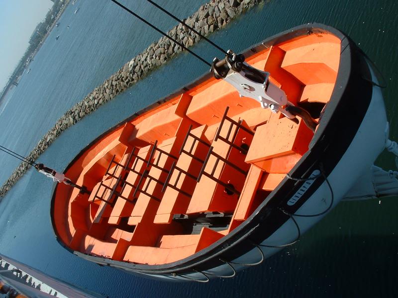 A lifeboat demonstration on the Queen Mary