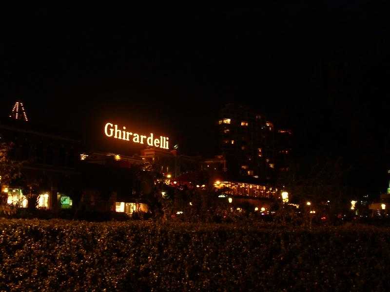 The Ghiradelli chocolate factory lights in San Francisco