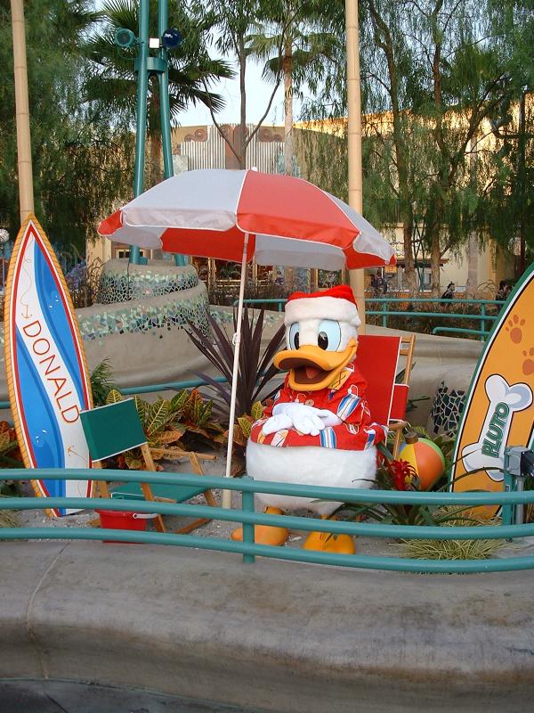 Donald Duck at Santa's Beach Party, Disney's California Adventure