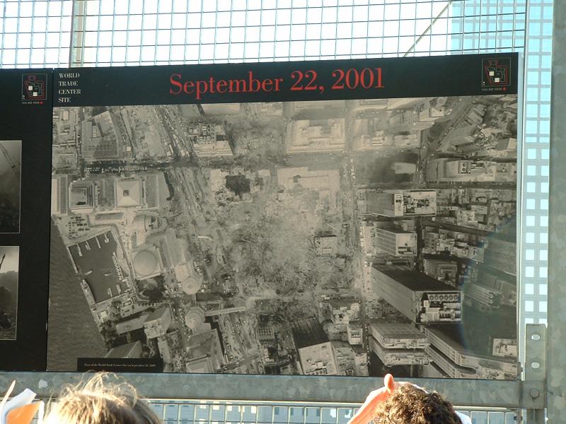 A poster outside the World Trade Center site, New York City
