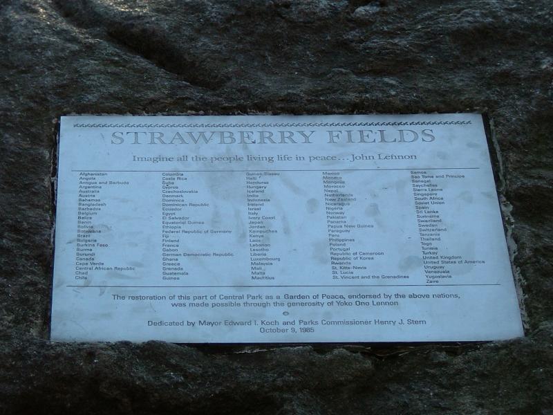 Strawberry Fields, Central Park, New York City
