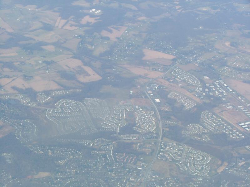 View from the airplane on the way to Washington DC