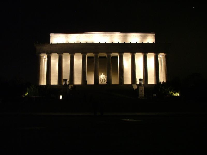 The Lincoln Memorial at night, Washington DC
