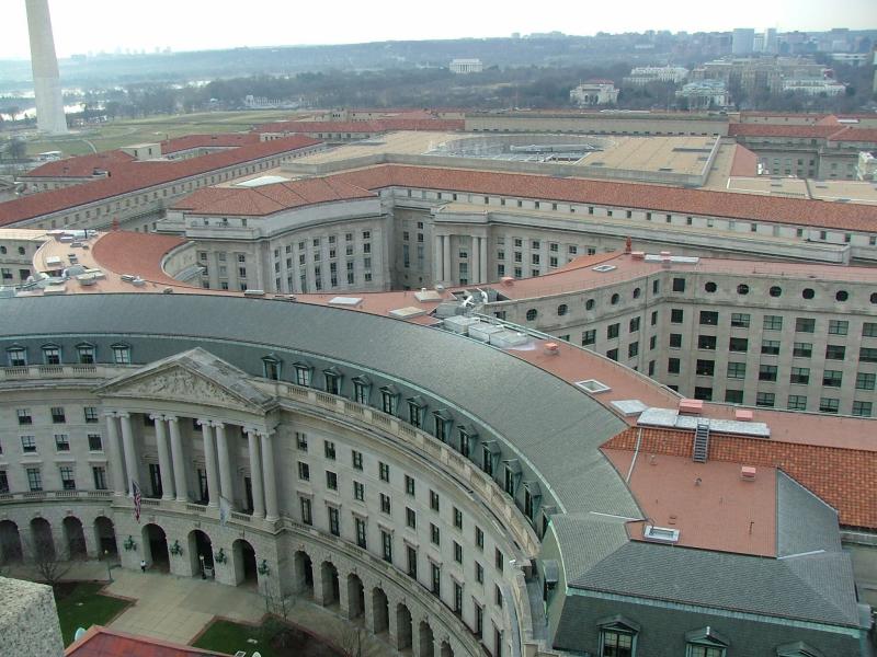 The Washington Monument, and office buildings from the Old Post Office Tower, Washington DC