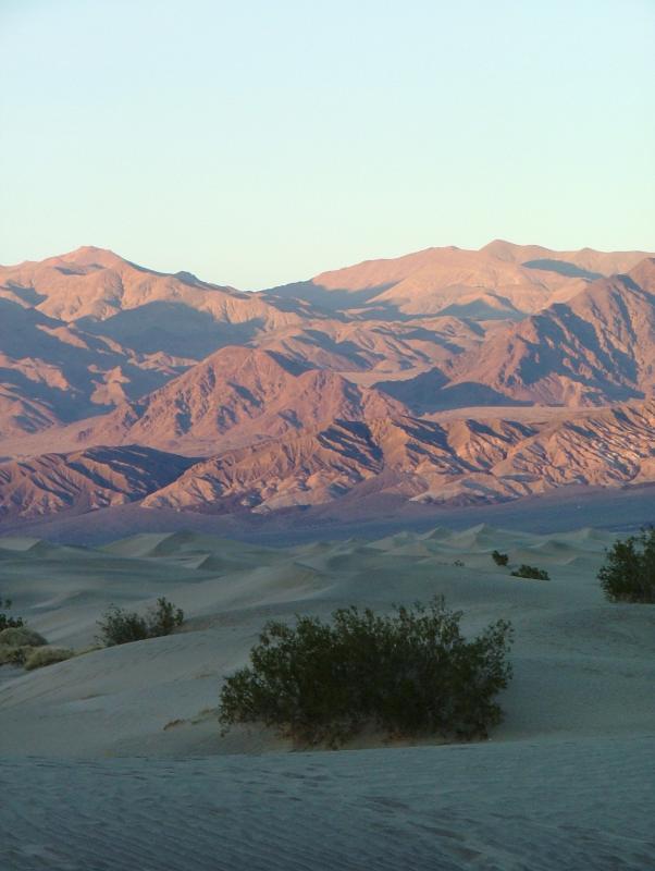 Sunset over the sand dunes, Death Valley National Park