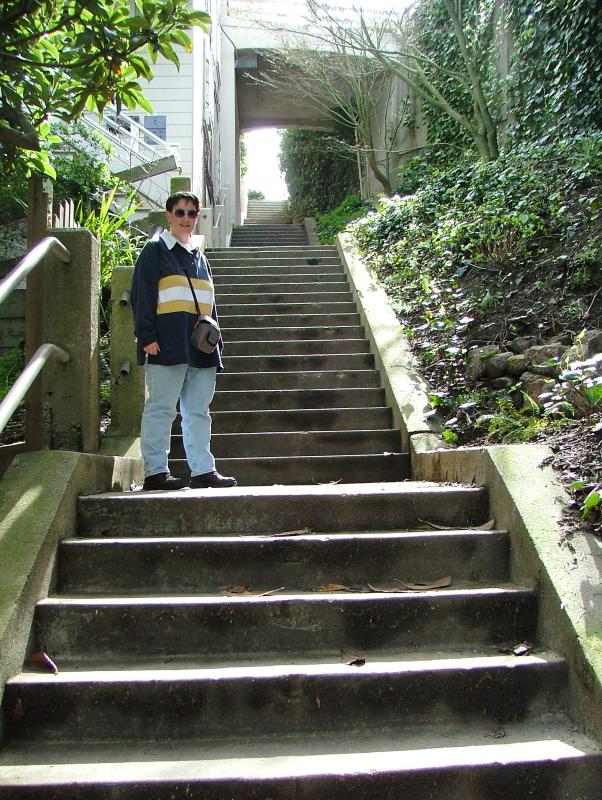 Jo on the Filbert Stairs, Jo & Frances in San Francisco, California