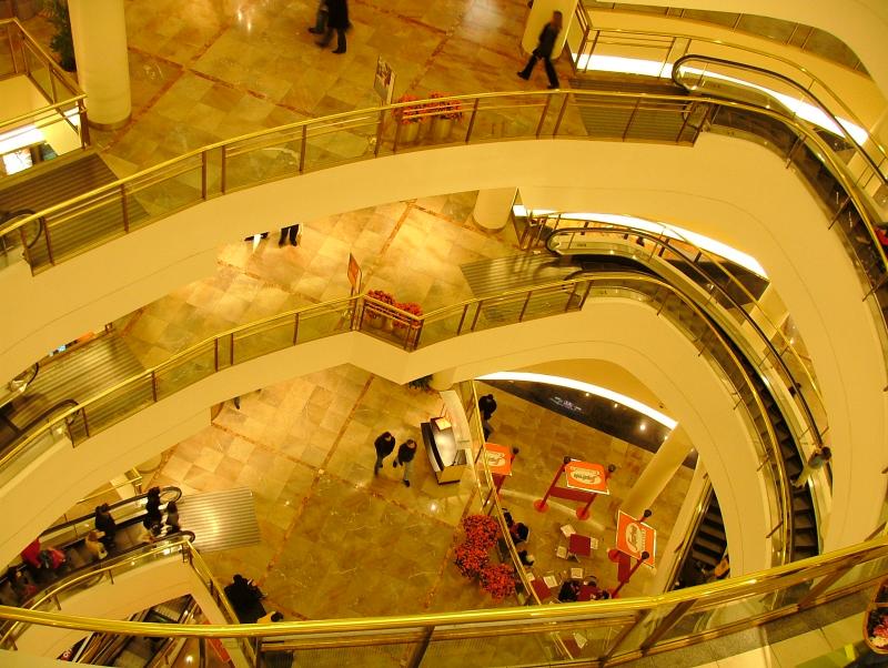 Spiral escalators in the Nordstrom building, Jo & Frances in San Francisco, California