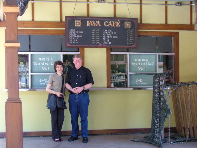 Chris and Ginie and The Days of Our Lives Cafe,  NBC Studio Tour, Burbank, California