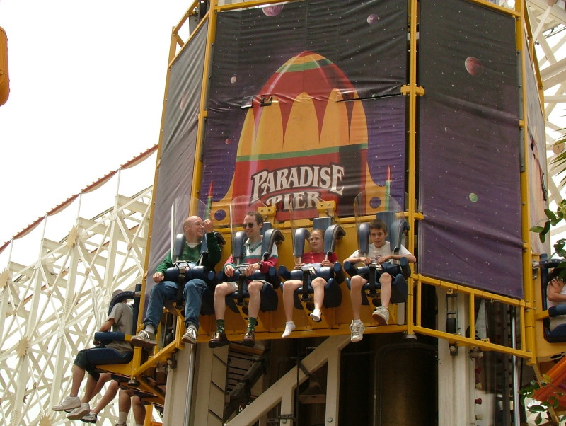 Rob and Stewart on The Maliboomer, Disneyland's California Adventure, Anahiem, California