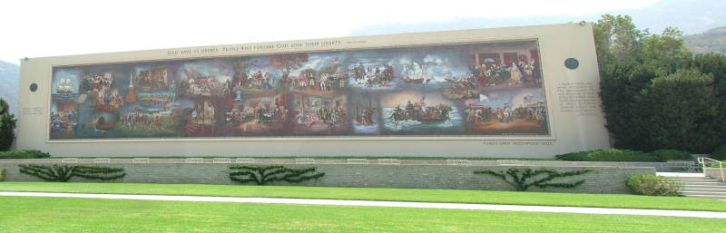 Mosaic depicting early scenes from US history, Forest Lawn Memorial Park, Forest Lawn, California
