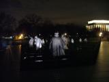The Korean War Memorial, with the Lincoln Memorial in the background, Washington DC