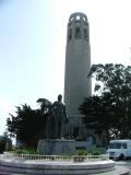 Coit Tower at Telegraph Hill with Christopher Columbus, Jo & Frances in San Francisco, California