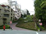 Lombard Street from the bottom of the 'crooked bit', Jo & Frances in San Francisco, California